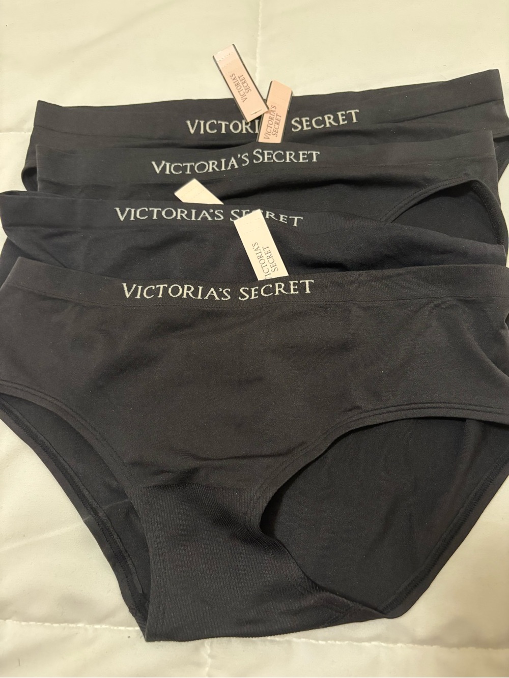 Victoria's Secret Black Seamless (2) bikini (2) hiphugger  - 4 Pack